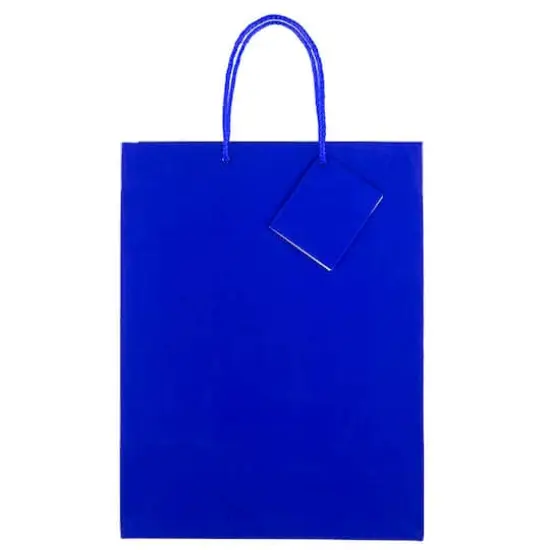 JAM Paper Large Glossy Gift Bags, 100ct. Blue {4}