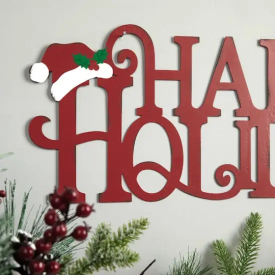 Glitzhome&reg; 24'' HAPPY HOLIDAYS Metal Christmas Wall D&eacute;cor {6}