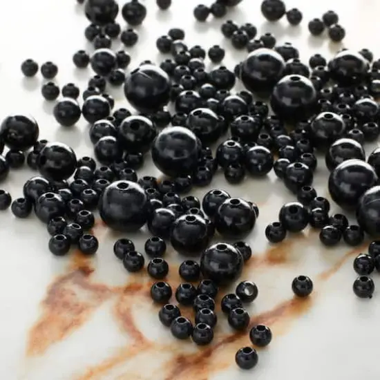 2.5oz. Jet Black Plastic Pearl Bead Mix by Bead Landing&trade; {3}