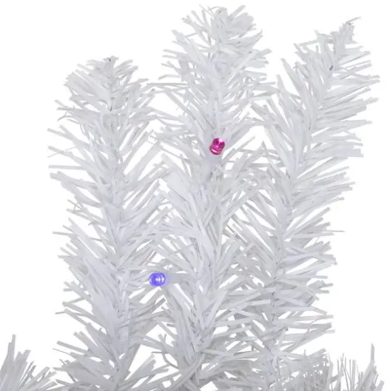 3ft. Pre-Lit White Pine Christmas Wreath, Multicolor LED Lights {6}