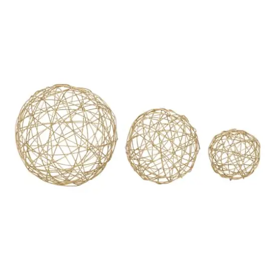 CosmoLiving by Cosmopolitan Gold Metal Contemporary Geometric Sculpture Set {1}