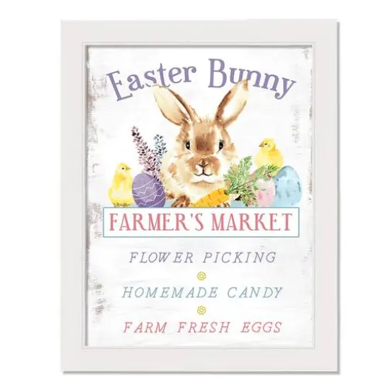Easter Farmer's Market 12" x 16" White Framed Print Under Plexiglass {1}