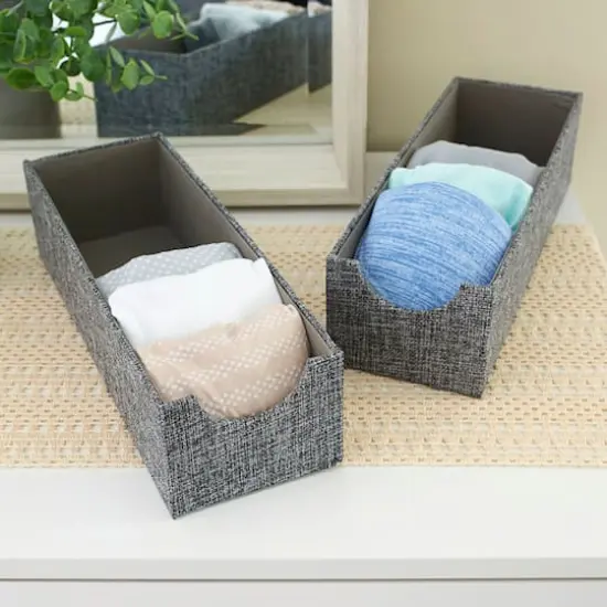 Household Essentials Narrow Drawer Organizers, 2ct. Gray {3}