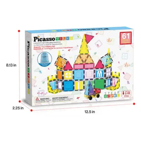 PicassoTiles 61-Piece Magnetic Tile Set with Windows & Doors {10}