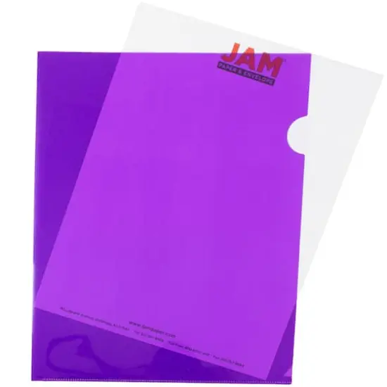 JAM Paper 9" x 11.5" Plastic Sleeve Page Protectors, 120ct. Purple {1}