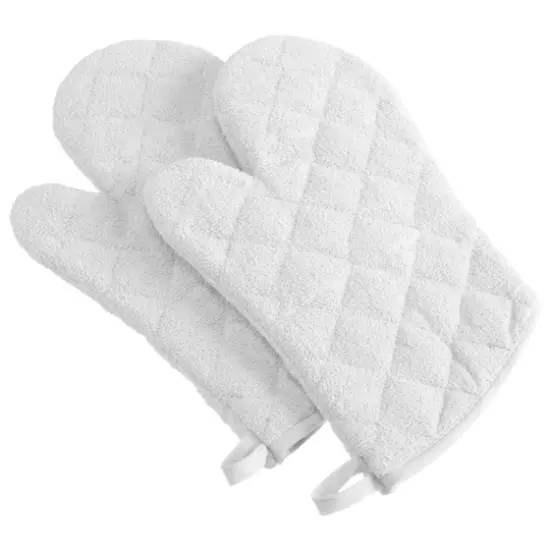 DII&reg; Terry Oven Mitts, 2ct. White {1}