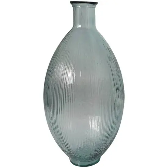 23" Clear Ribbed Spanish Bottle Vase {5}
