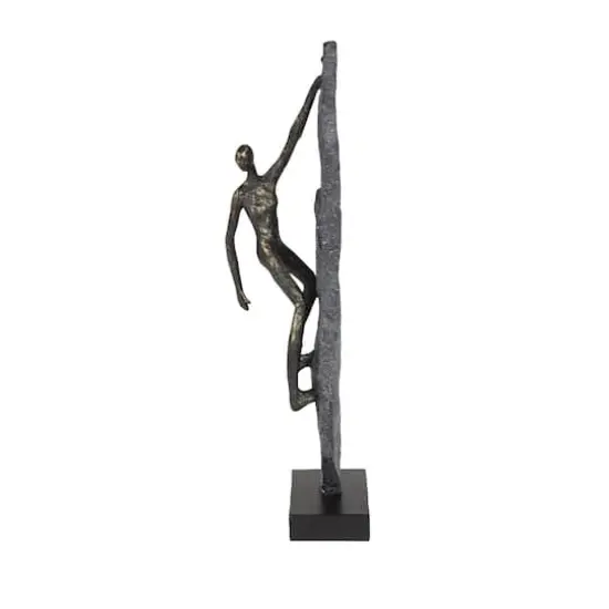 Bronze Resin Industrial Sculpture, Climbing 19" x 6" x 5" {3}