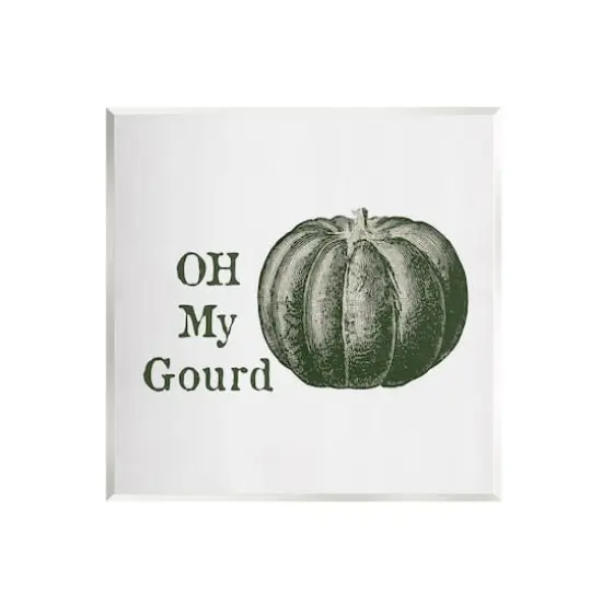 Stupell Industries Oh My Gourd Fall Pumpkin Wall Plaque Art {1}