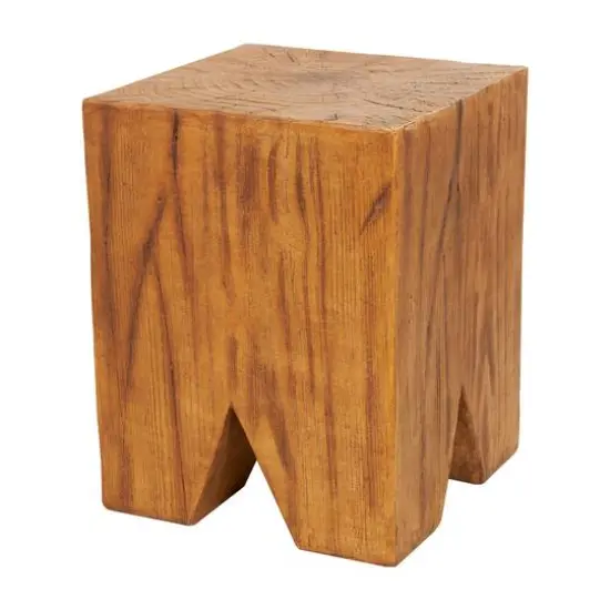 18" Brown Block Outdoor Accent Table {8}