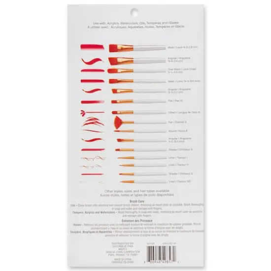 Golden Taklon 15 Piece Brush Set by Craft Smart&reg; {5}