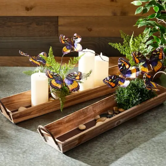 Wooden Tray Set with Handles {4}