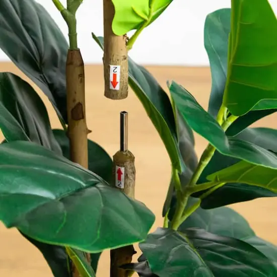 3ft. Artificial Fiddle Leaf Tree in Decorative White Planter {5}