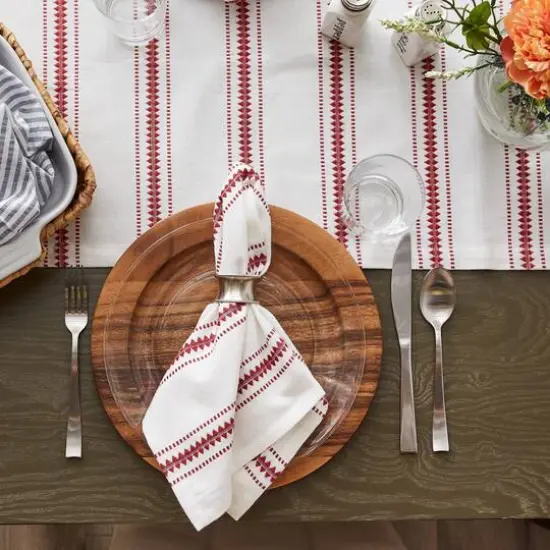 DII&reg; Barn Red Zig Dobby Stripe Cloth Dinner Napkins, 6ct. {6}