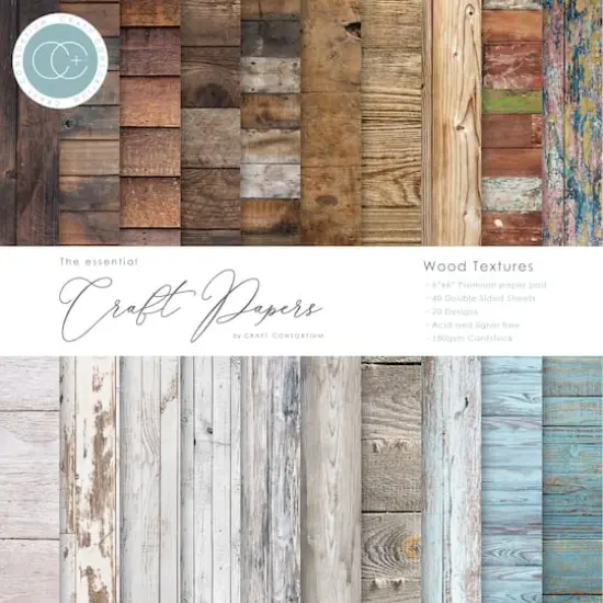 Craft Consortium Wood Textures Double-Sided Paper Pad, 6" x 6" {1}