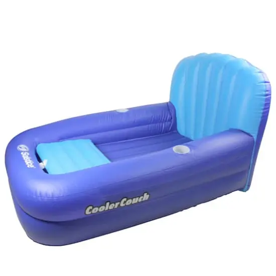 5ft. Inflatable Blue Swimming Pool Lounger with Ice Cooler {1}