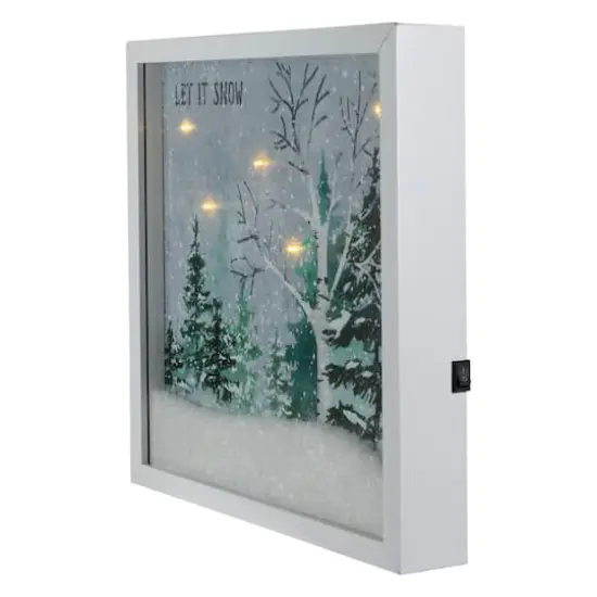10" LED Lighted Let it Snow Winter Forest Christmas Wall Art {7}
