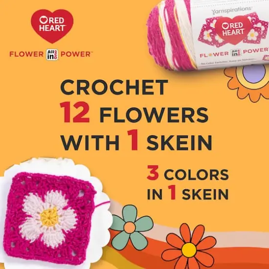 3 Pack Red Heart&reg; All In One Flower Power&trade; Yarn Red Hot Phlox {8}