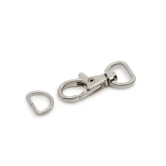 Dritz&reg; Swivel Hooks & D-Rings, 12 Sets Nickel {4}