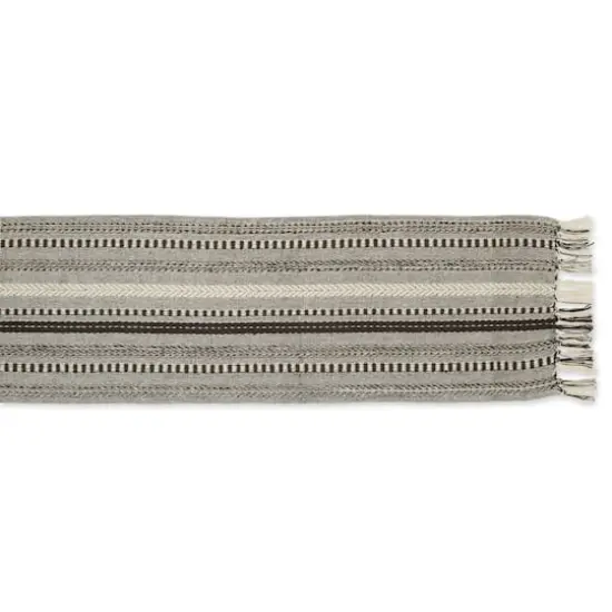 DII&reg; 108" Braided Stripe Table Runner Dark Brown {4}