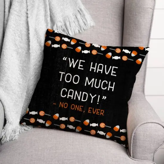 Too Much Candy Throw Pillow {3}