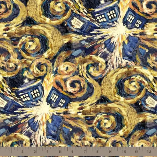 Doctor Who Exploding Tardis Cotton Fabric {3}