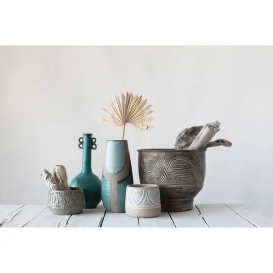 Hello Honey&reg; 4" Embossed Glazed Stoneware Planter {4}