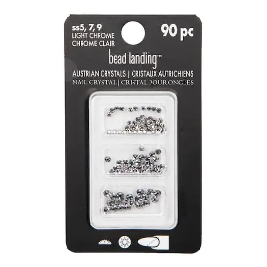 Round Flatback Austrian Crystals Mix by Bead Landing&trade;, 90ct. Light Chrome {4}