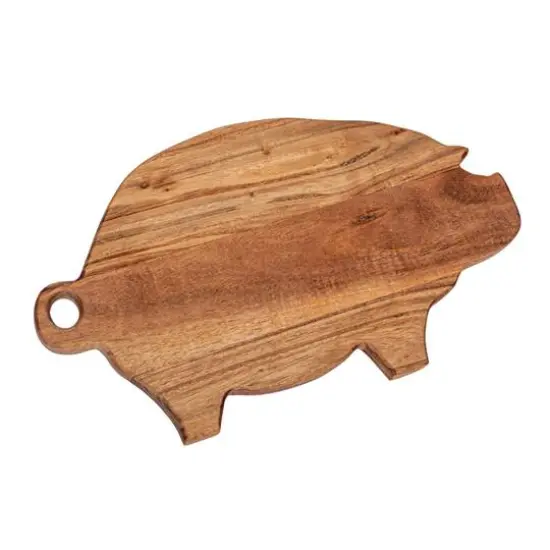 Hello Honey&reg; 11.75" Natural Pig Shaped Mango Wood Handled Cheese & Cutting Board {1}