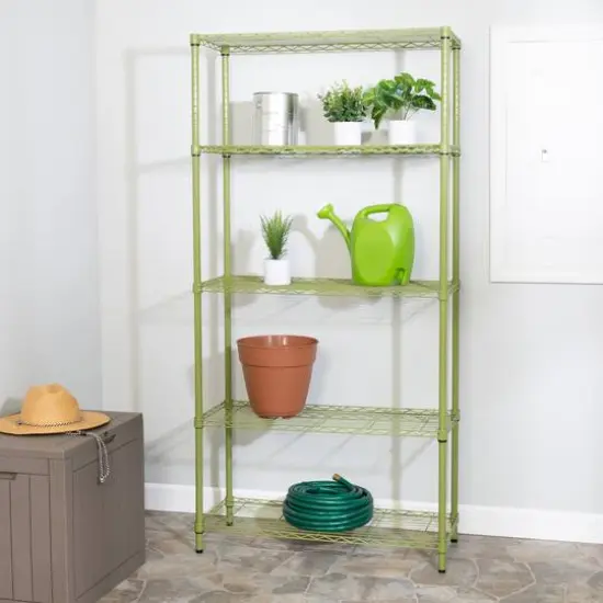 Honey Can Do Olive Adjustable 5-Tier Shelves {5}