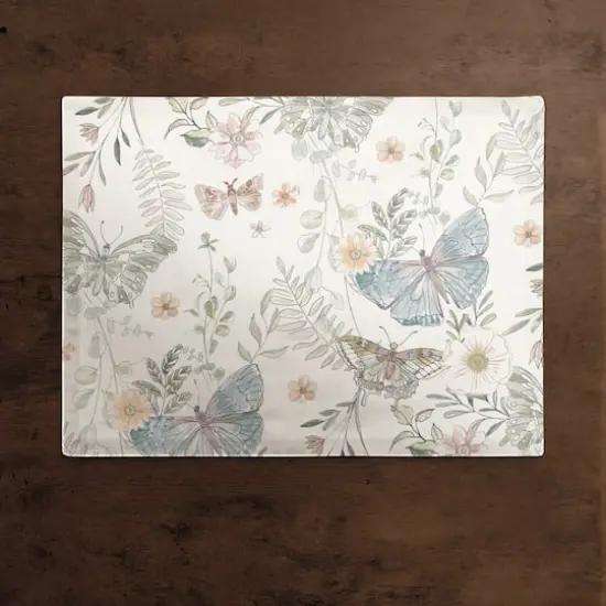 Butterflies Cotton Twill Placemat White {3}