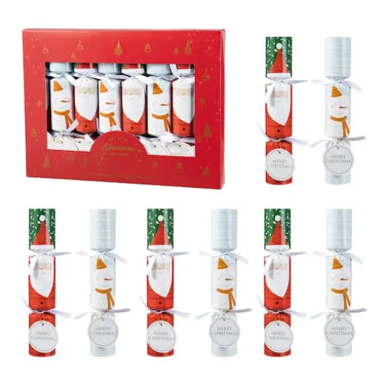 Glitzhome&reg; 10" Christmas Santa & Snowman Party Cracker with Gift Contents, 8ct. {1}