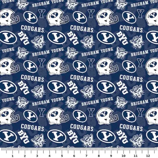 NCAA Brigham Young University Cougars Cotton Fabric {3}