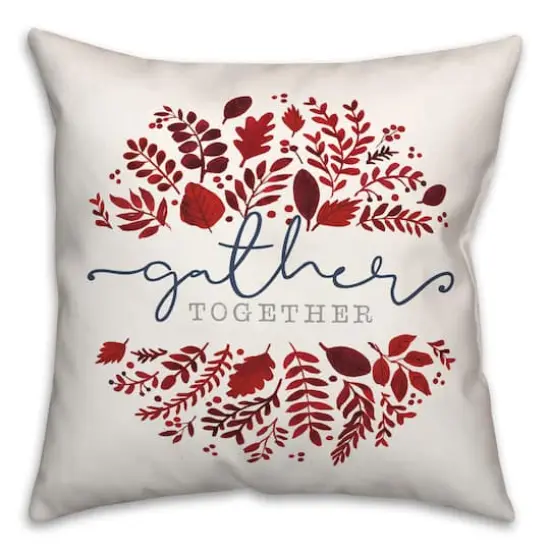Gather Together Leaves Autumn Throw Pillow {1}