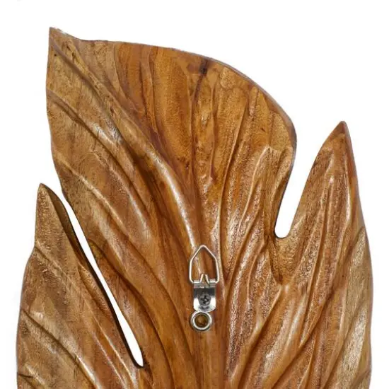 Set of 3 Brown Teak Wood Rustic Wall Decor 7", 27" {6}