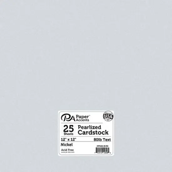 PA Paper™ Accents 8.5" x 11" Pearlized 105lb. Cardstock, 25 Sheets Nickel {1}