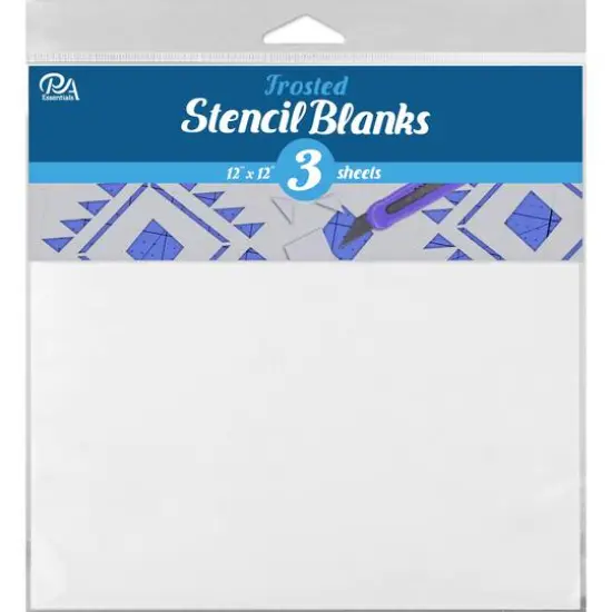 PA Essentials 12'' x 12'' Frosted Uncut Blank Stencil, 3ct. {1}