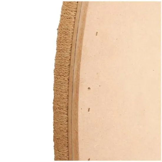 Woven Checkered Rattan Framed Round Wall Mirror {8}