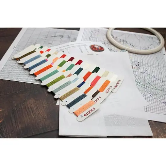 Luca-S Composition with Poppies Counted Cross Stitch Kit with Display Hoop {9}