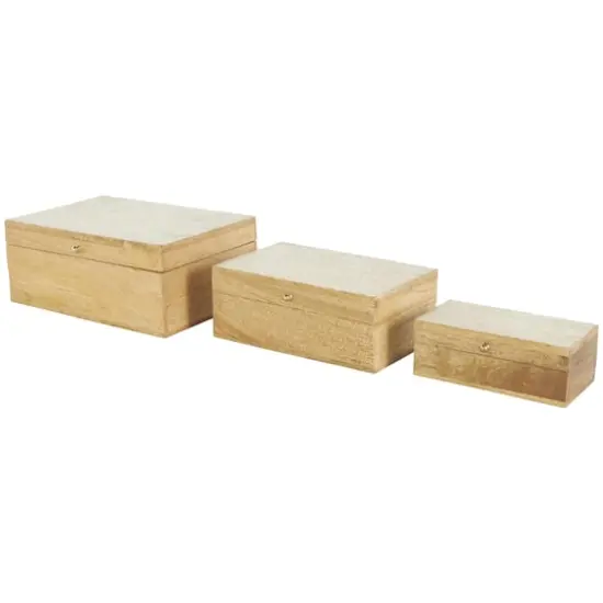 Brown & Whitewashed Scroll Storage Box Set {4}