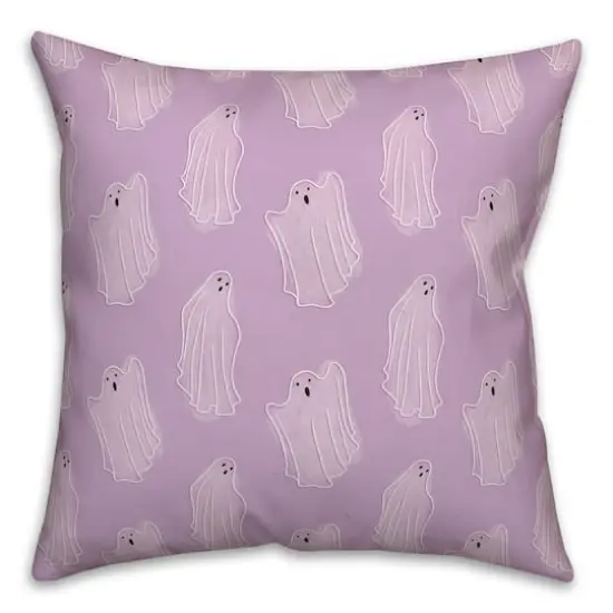 Purple Haunty Ghost Throw Pillow {1}