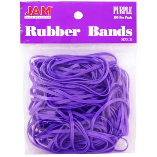 JAM Paper Size 33 Rubber Bands, 100ct. Purple {1}