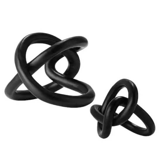 American Art Decor Infinite Curves 2-Piece Resin Table Top Knots Decor - 7.5" x 7.5", 5" x 5.75" {1}