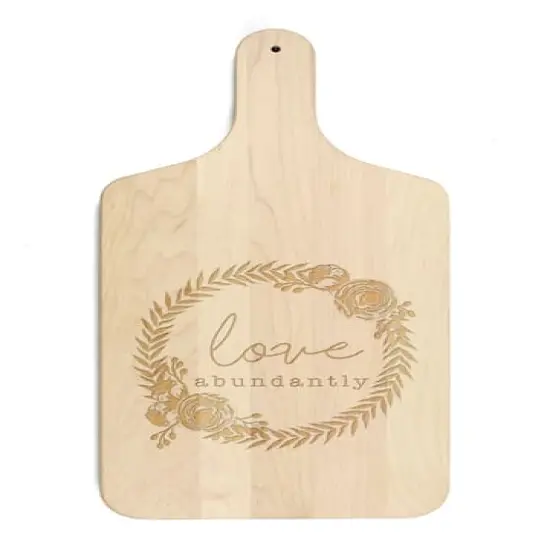 Love Abundantly 8" x 17" Maple Paddle Cutting Board {1}
