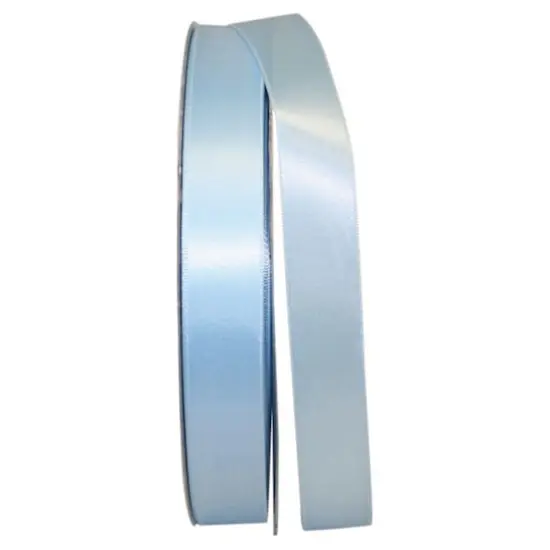 JAM Paper 7/8" x 100yd. Double Face Satin Ribbon Light Blue {1}