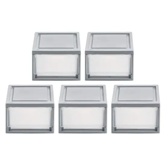 Iris&reg; Gray Small Stacking Drawer, 5 Pack {4}