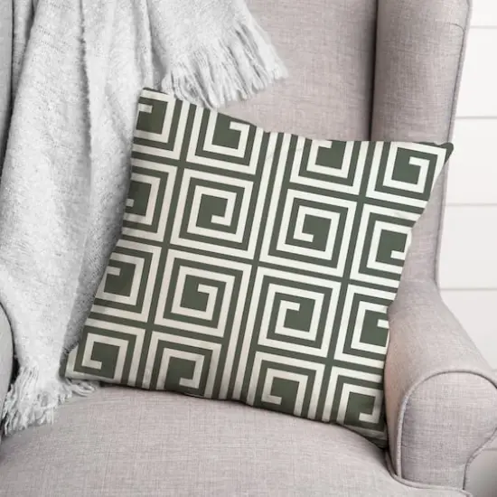 Geometric Maze Versatile Throw Pillow Sage {3}