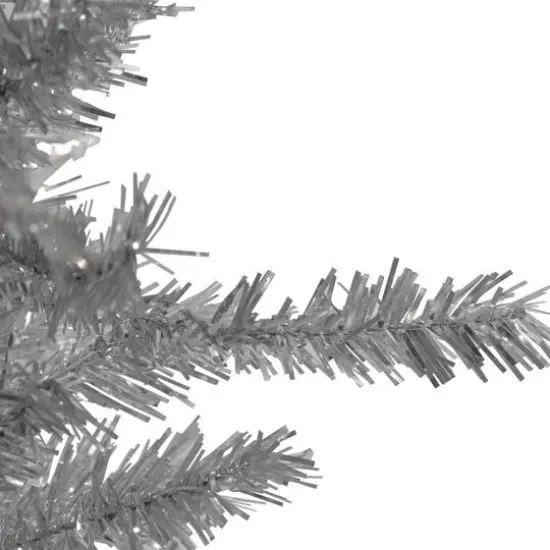 9ft. Unlit Silver Tinsel Artificial Christmas Tree {3}