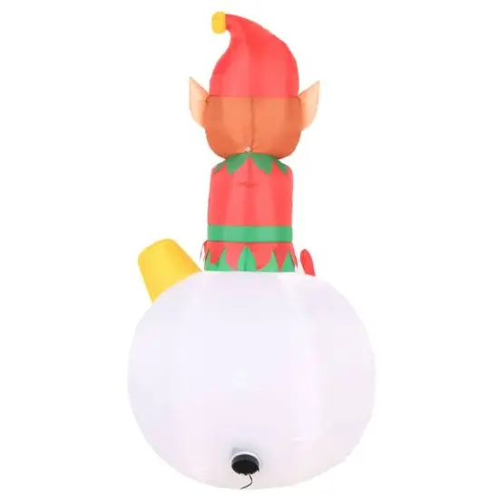 5ft. Airflowz Inflatable Elf on Ornament with Swirling Lights {3}