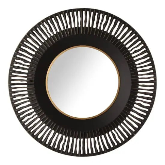 Glitzhome® 35" Vintage Industrial Metal Round Wall Mirror {1}